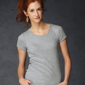 Ladies' 1&#215;1 Rib Cap Sleeve Scoopneck T-Shirt